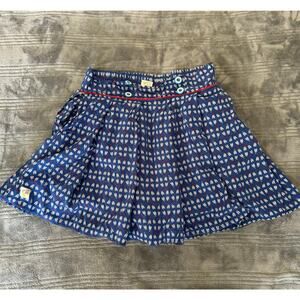 Wildflowers Blue White Rayon Pleated Ruffled Skirt Built in shorts Girls 14